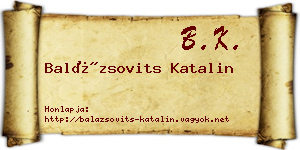 Balázsovits Katalin névjegykártya