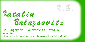 katalin balazsovits business card
