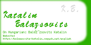 katalin balazsovits business card